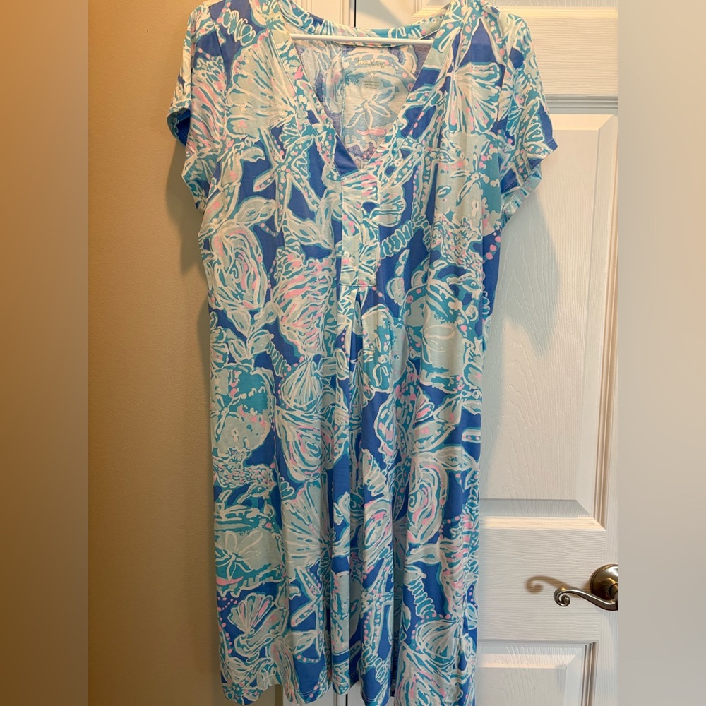 Lilly Pulitzer Blue and Pink Floral Dress